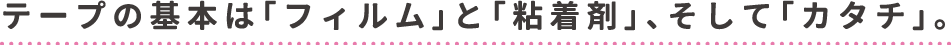 テープの基本は、フィルム・粘着剤・カタチ